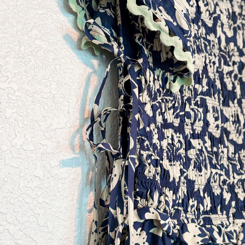 Sea New York Navy and Cream Mint Patterned Dress Women Small - Picture 8 of 13